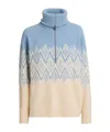 Varley Hedda Fair Isle Half Zip Pullover Ashley Blue In Blue