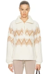 Varley Hendrik Half Zip Sherpa Sweatshirt In Neutral