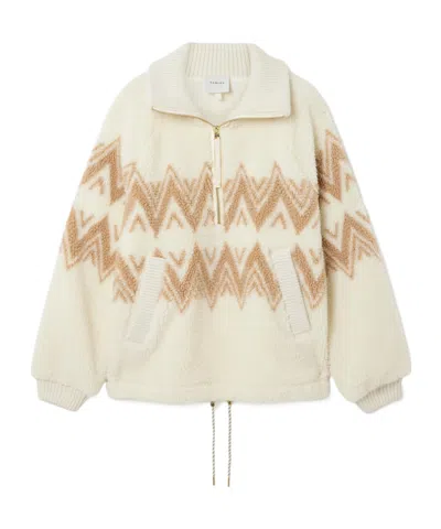 Varley Hendrik Half-zip Sherpa Sweater In Brown