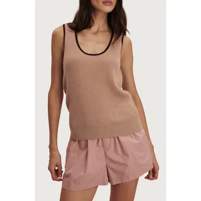 Varley Higson Cotton Knit Tank In Brown