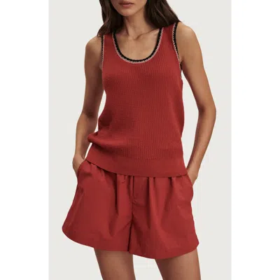 Varley Higson Cotton Knit Tank In Red