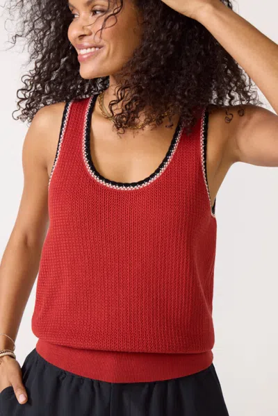 Varley Higson Knit Tank Top In Red