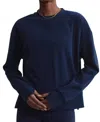 Varley Horton Side Zip Midlayer Sweatshirt In Dark Sapphire In Blue