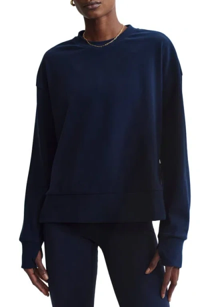 Varley Horton Side Zip Sweatshirt In Dark Sapphire