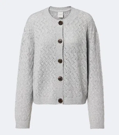 Varley Hossler Pointelle Cotton-blend Cardigan In Grau
