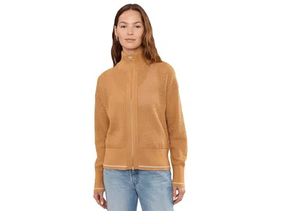 Varley Ina Zip Through Knit In Brown