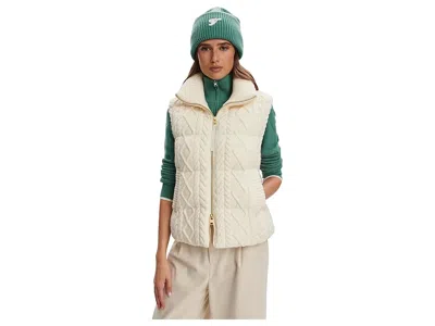 Varley Irina Cable Knit Gilet In White