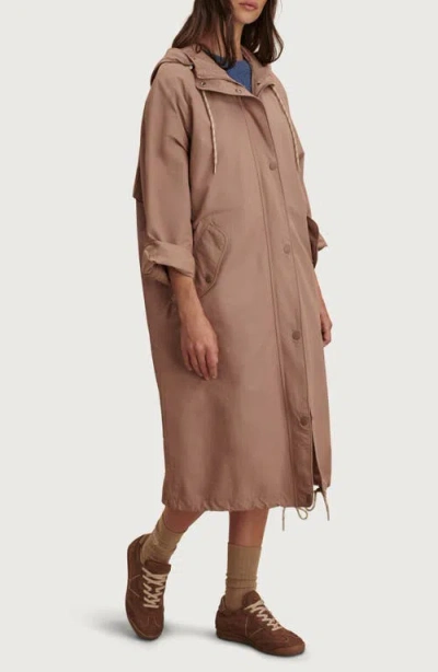 Varley Isla Lightweight Long Jacket In Brown