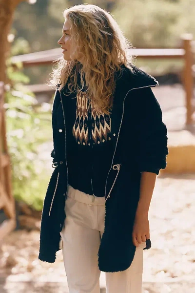 Varley Jamie Faux Shearling Jacket In Black