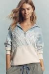 Varley Jaylin Half-zip Sweater In Blue