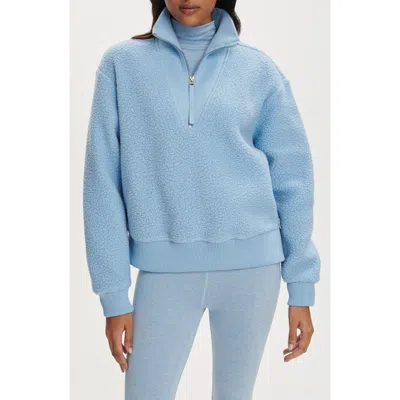 Varley Jaylin High Pile Fleece Half-zip Pullover In Blue