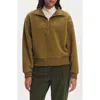Varley Jaylin High Pile Fleece Half-zip Pullover In Green