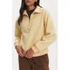 Varley Jaylin High Pile Fleece Half-zip Pullover In Yellow