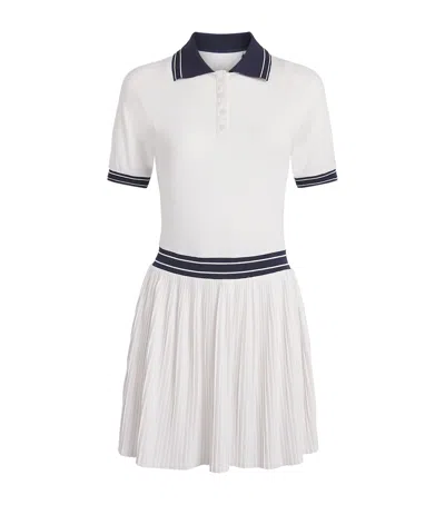Varley Jersey Draya Court Mini Dress In White