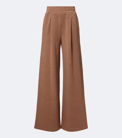 Varley Jersey Wide-leg Pants In Brown