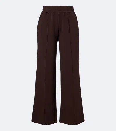 Varley Jersey Wide-leg Pants In Brown
