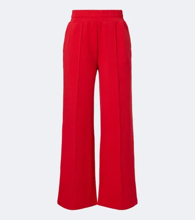 Varley Jersey Wide-leg Pants In Red