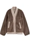 Varley Joanna Reversible Fleece And Nylon Jacket In Brown