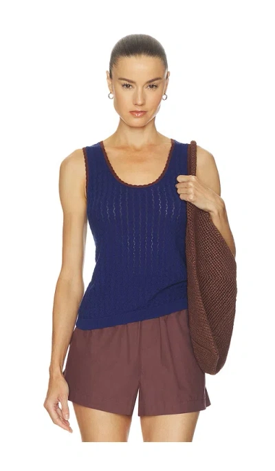Varley Jocey Knit Top In Blue