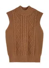 Varley Joliette Roll-neck Sweater Vest In Caramel