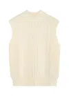 Varley Joilette Cable-knit Vest In Cream