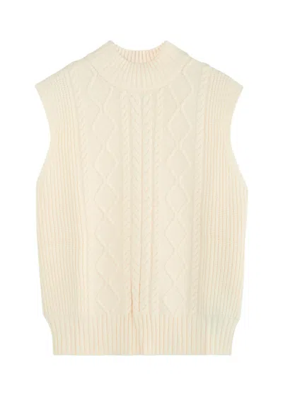 Varley Joilette Cable-knit Vest In Cream