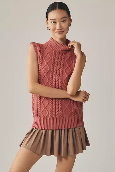 Varley Joliette Roll-neck Sweater Vest In Pink