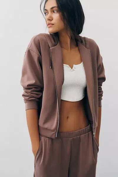 Varley Jorgie Zip-up Hoodie In Brown