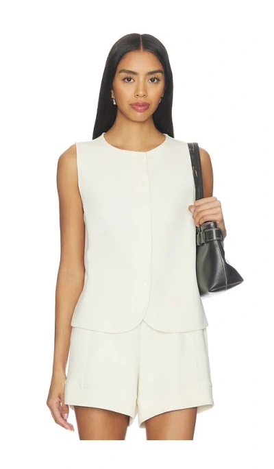 Varley Josie Button Through Tank Top In White