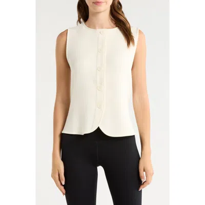 Varley Josie Button Through Tank Top In White