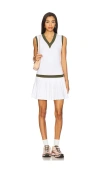 Varley Pleated V-neck Mini Dress