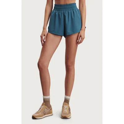 Varley Kallin Piped Running Shorts In Blue