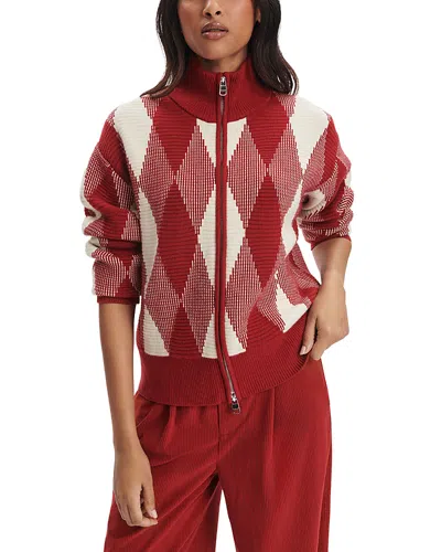 Varley Karina Jacquard Knit Jacket In Red
