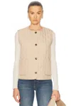Varley Womens Karla Quilted Woven-blend Gilet Light Taupe In Light Taupe