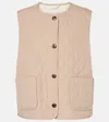 Varley Womens Karla Quilted Woven-blend Gilet Light Taupe In Beige