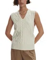 Varley Joilette Cable-knit Sweater Vest In Snow White