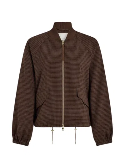 Varley Keagan Check Blouson Jacket In Brown