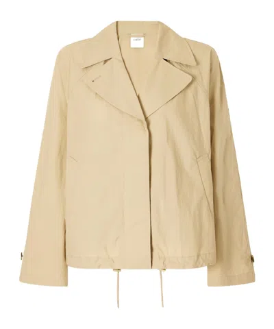 Varley Khaki Cropped Trench Coat In Multi