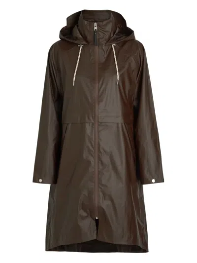 Varley Kirsten Hooded Zip Coat In Brown