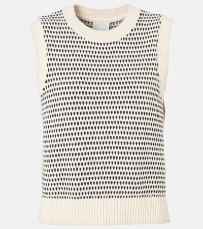 Varley Knowles Textured Knit Vest Birch Multi Stitch In Black