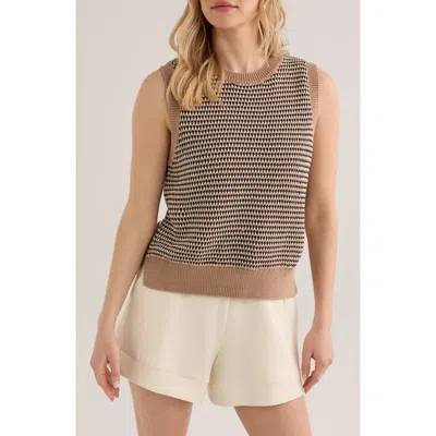 Varley Knowles Texture Knit Sweater Vest In Multi