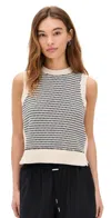 Varley Knowles Textured Knit Vest Birch Multi Stitch In Black