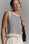 Varley Knowles Textured Knit Vest Birch Multi Stitch In Black