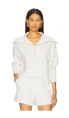 Varley Catherine Half-zip Stretch-jersey Sweatshirt In Ivory
