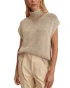 Varley Lauren Plated Knit Sleeveless Sweater In Neutral