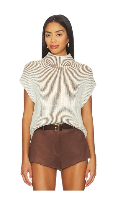 Varley Lauren Plated Knit Tank Top In Gray