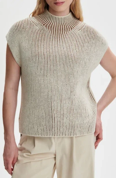 Varley Laurne Plated Mock Neck Sweater In Neutral