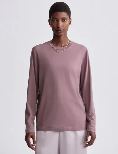 Varley Leah Long Sleeve Boyfriend Tee In Purple
