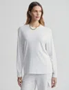 Varley Leah Long Sleeve Boyfriend Tee In White