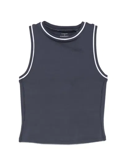 Varley Lettie Contrast-trim Tank Top In Gray